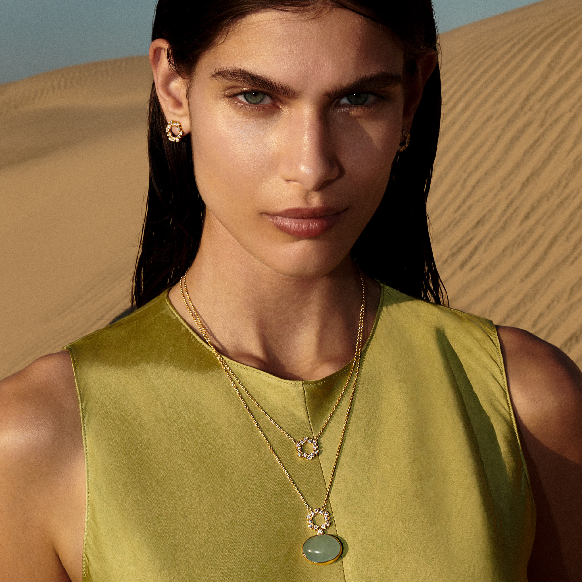 Della Drop Pendant with Aquamarine