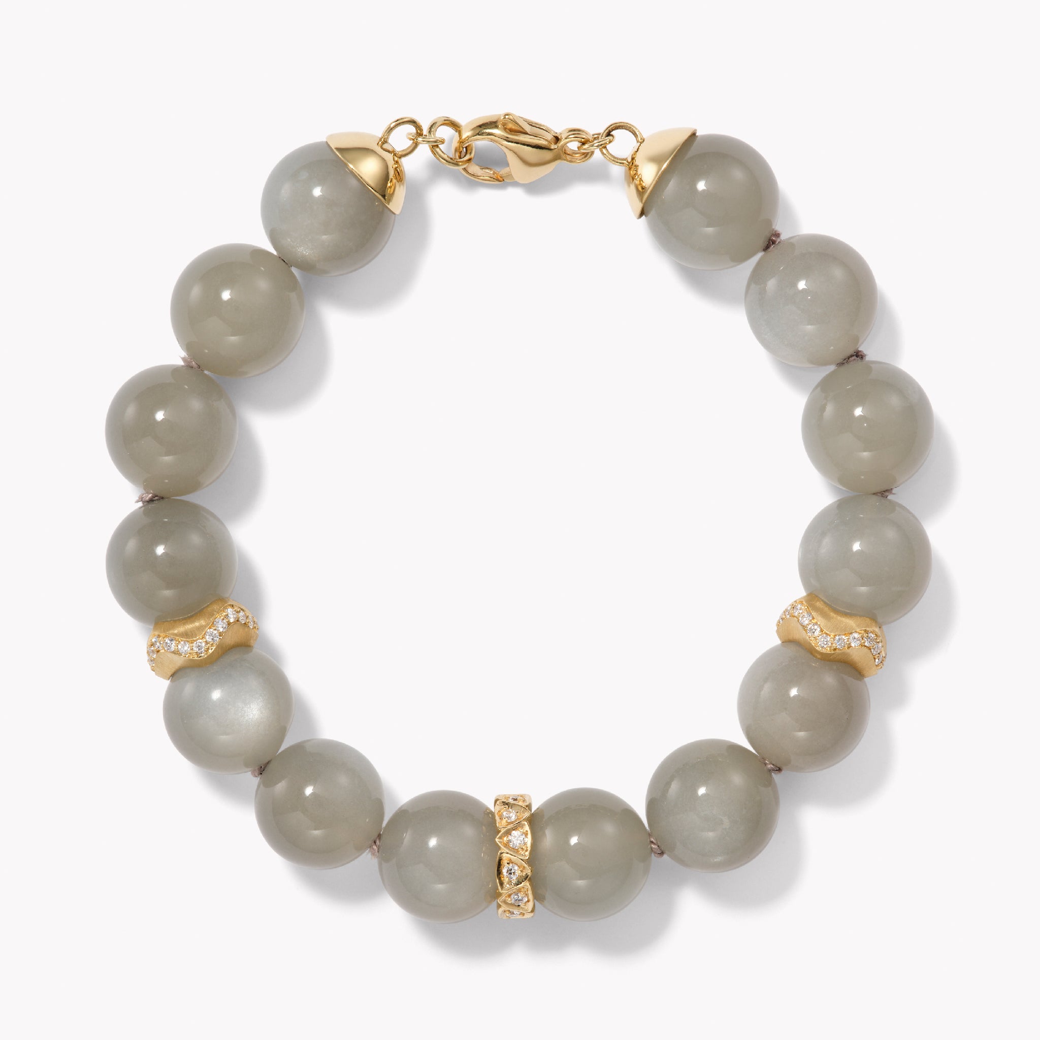 Lyra Grey Moonstone Bead Bracelet