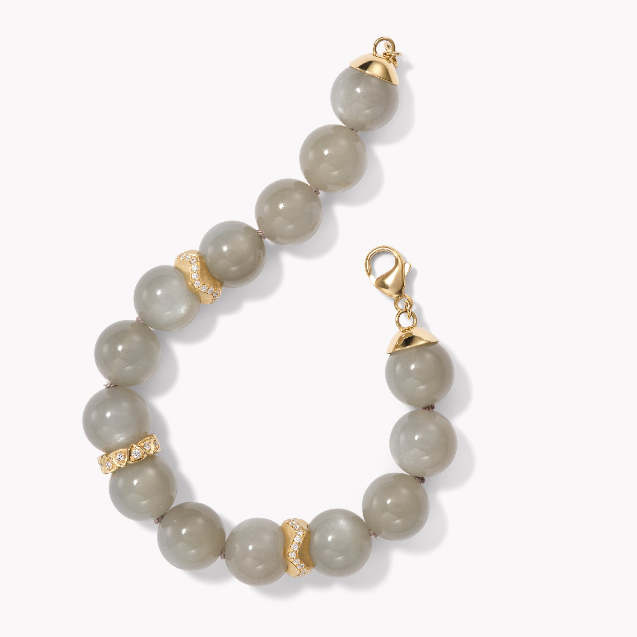 Lyra Grey Moonstone Bead Bracelet