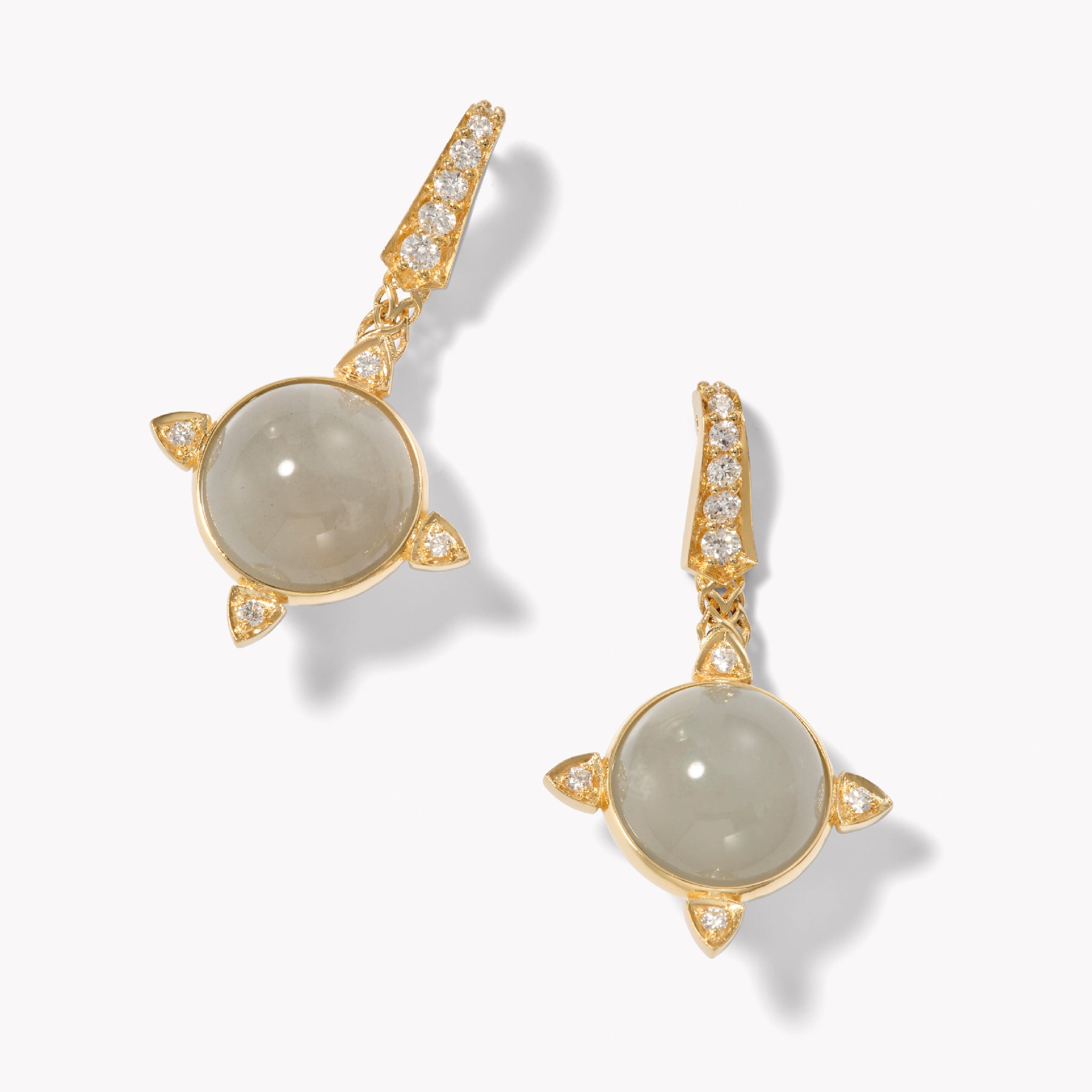 Lyra Grey Moonstone Dangle Earrings