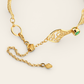 Cascade Linked Bracelet with Tsavorite Garnets in 18k Yellow Gold