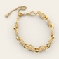 Cracked Earth Linked Bracelet with Demantoid Garnets in 18k Yellow Gold