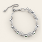 Cracked Earth Linked Bracelet with Demantoid Garnets in 18k White Gold