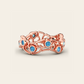 Cracked Earth Ring with Blue Zircons in 18k Rose Gold