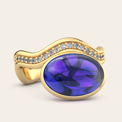 Aurora Cocktail Ring with Diamonds