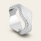 Double Curve Ring with Mirrored Diamonds