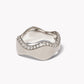 Double Curve Ring with Diamonds