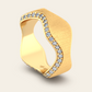 Double Curve Ring with Diamonds