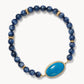 Jane Kyanite Bead Necklace with Turquoise Clasp