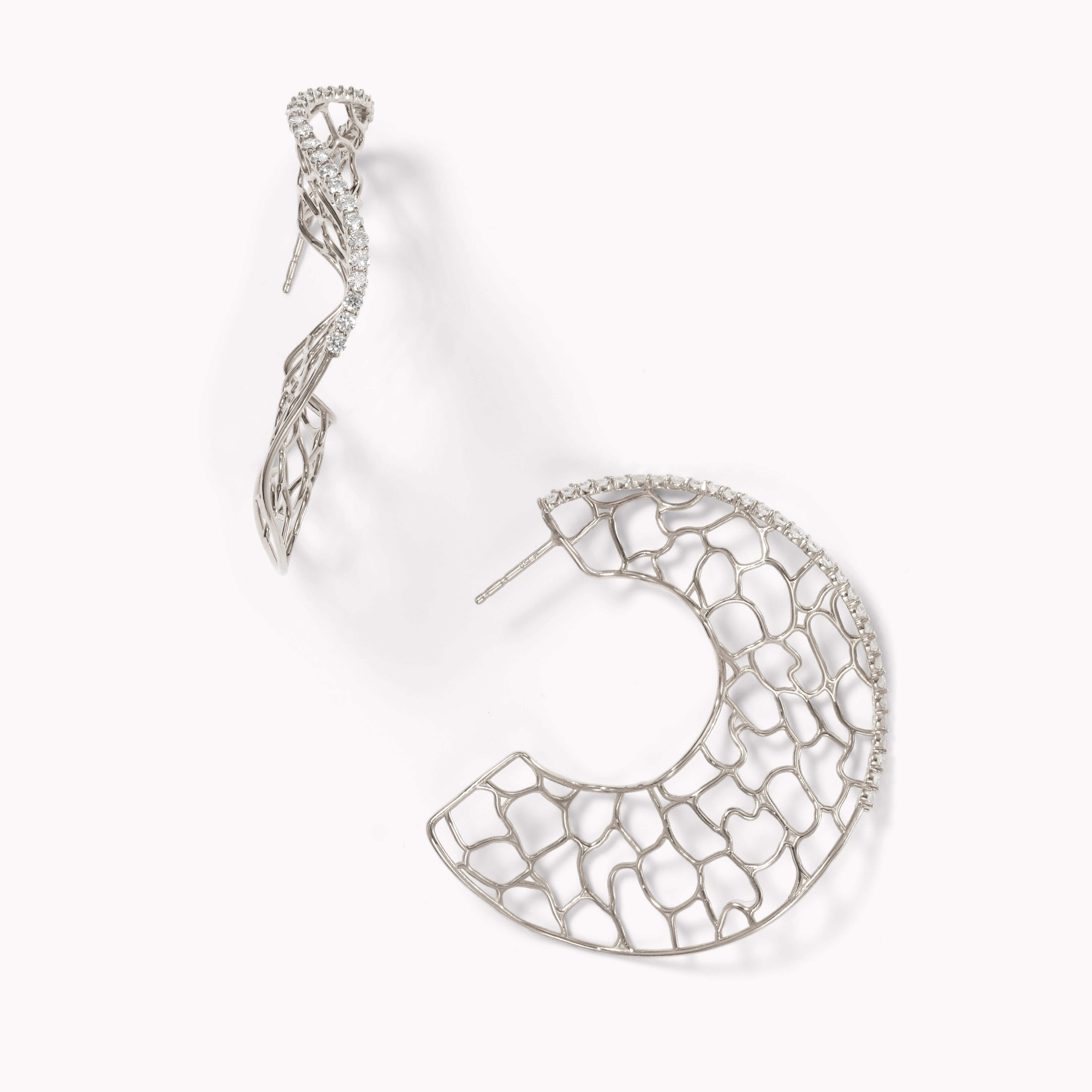 Large Canyon Hoop Earrings with Diamonds