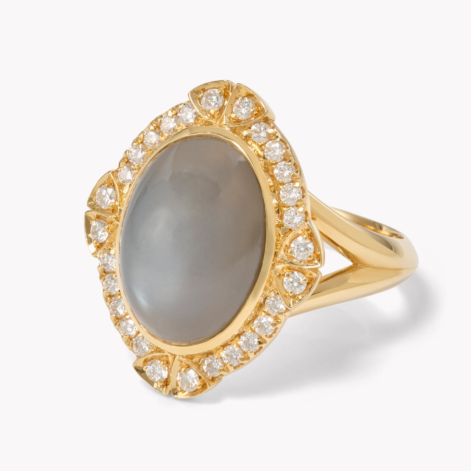 Lunara Grey Moonstone Cocktail Ring