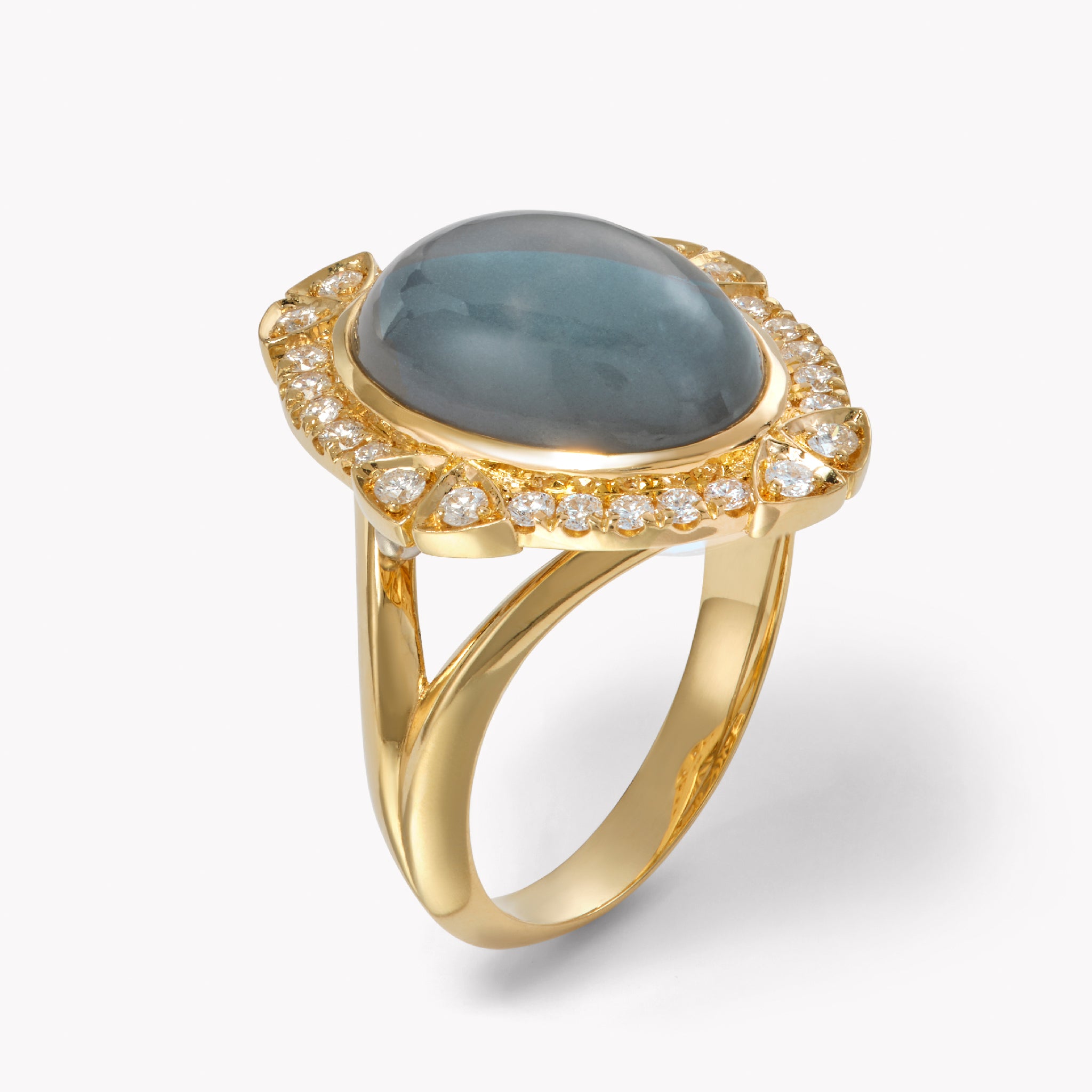 Lunara Grey Moonstone Cocktail Ring