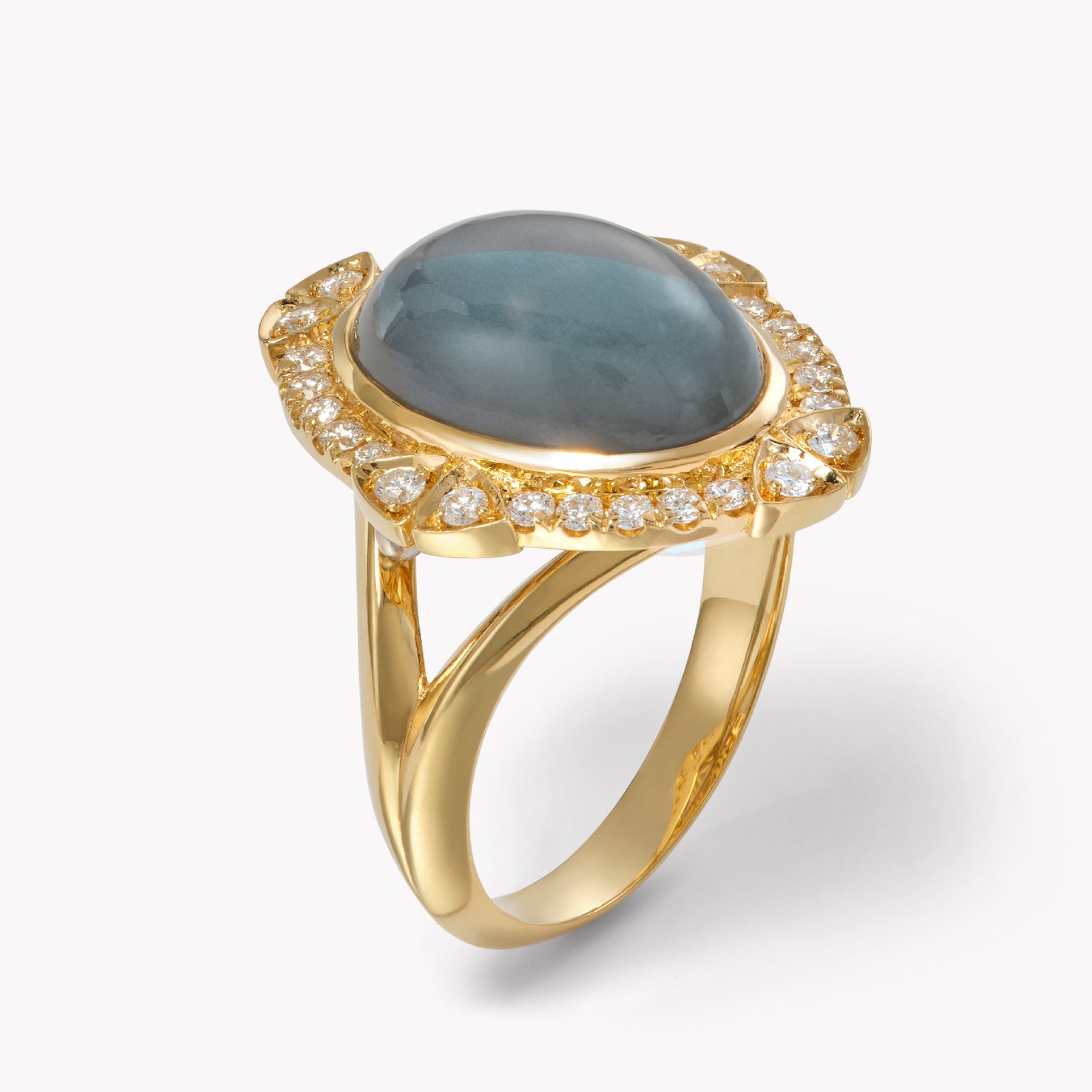 Lunara Grey Moonstone Cocktail Ring