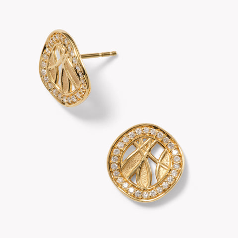 River Studs with Diamonds