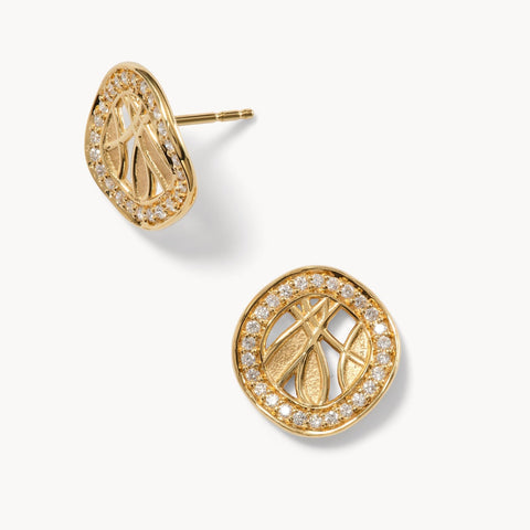 River Studs with Diamonds