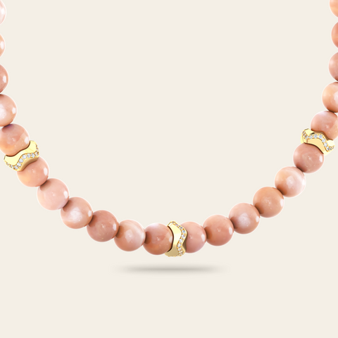 Sonora Pink Moonstone Bead Necklace