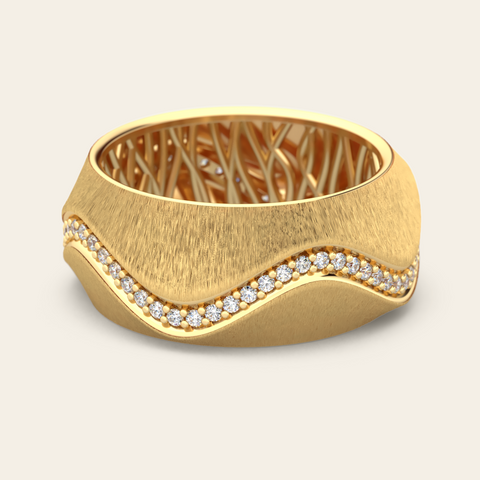 Spur Band Ring with Diamonds