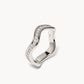 Thick Curve Stacking Ring with Diamonds