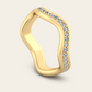 Thick Curve Stacking Ring with Diamonds