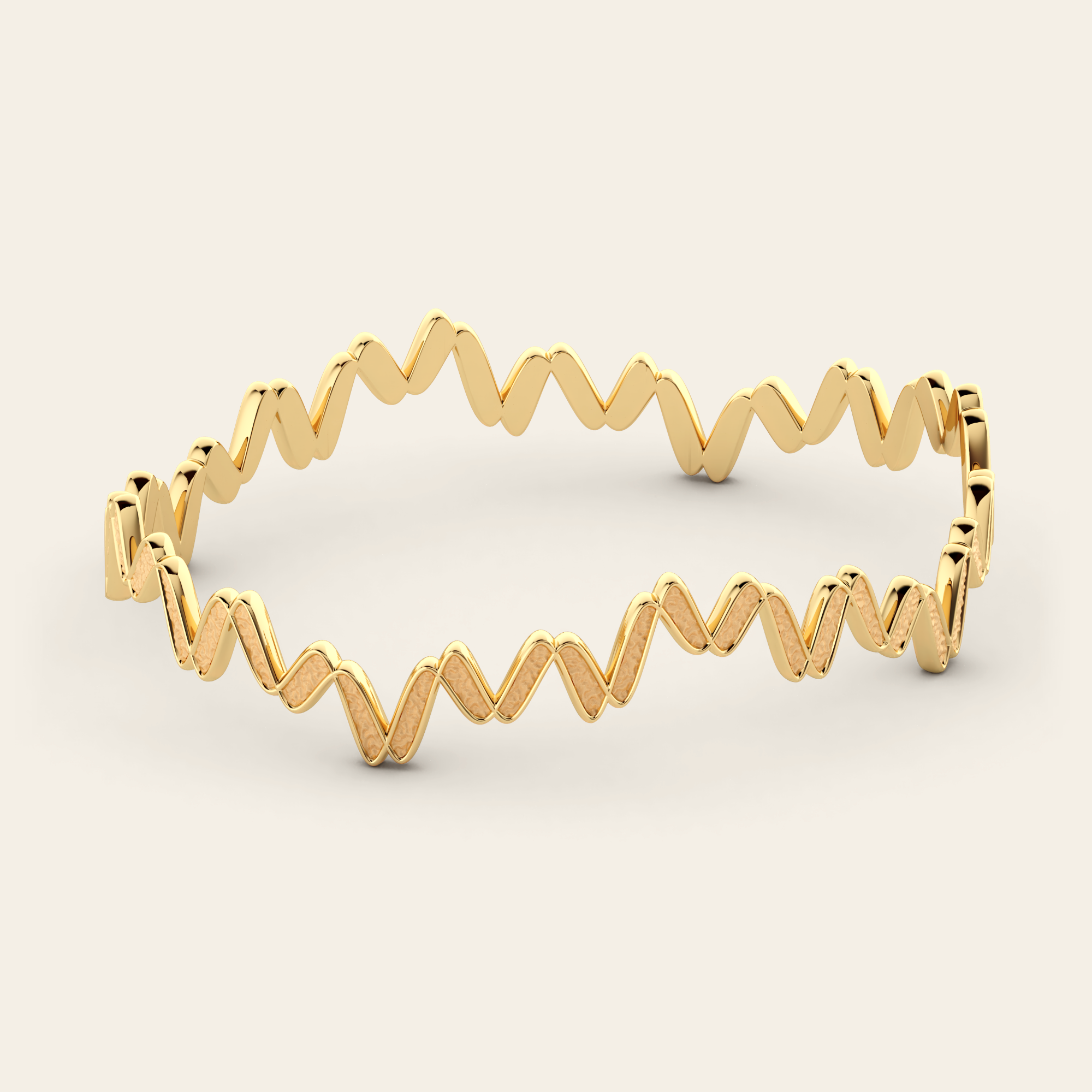 Single Cadence Stacking Bangle in 18k Yellow Gold