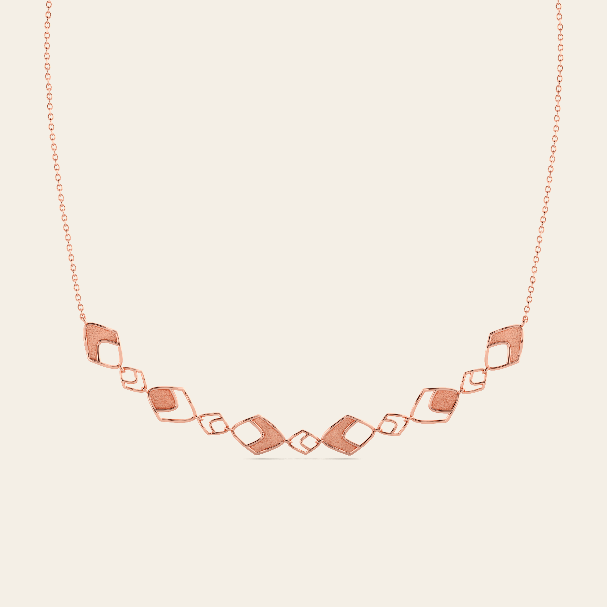 The Curve Linked Necklace in 18k Rose Gold