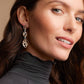 Cascade Extended Dangle Earrings with Blue Zircons in 18k Rose Gold