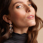Extended Cracked Earth Dangle Earrings with Tsavorite Garnets in 18k Rose Gold