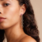 Flowing Double Cadence Earrings with Purple Garnets in 18k Rose Gold