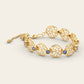 Cracked Earth Linked Bracelet with Purple/Blue Sapphires in 18k Yellow Gold