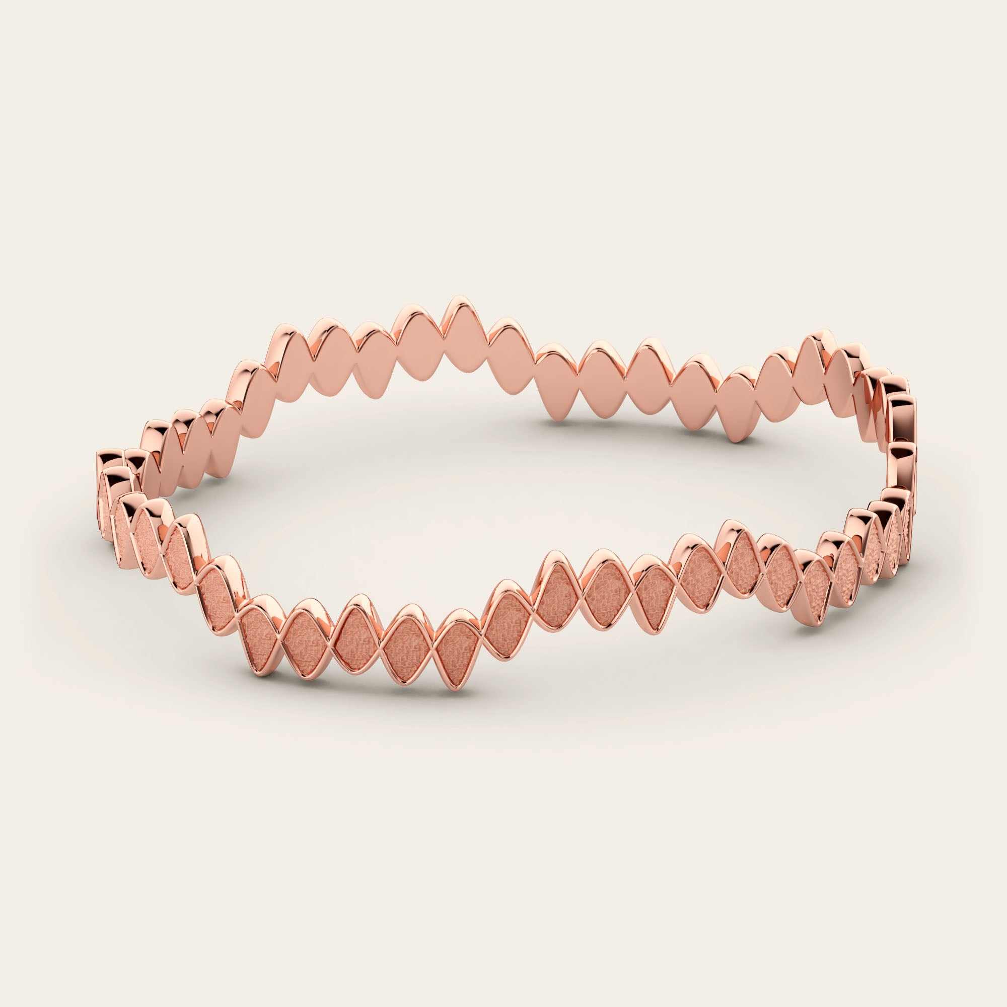 Double Cadence Stacking Bangle in 18k Rose Gold