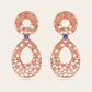 Cracked Earth Dangle Earrings with Blue Sapphires in 18k Rose Gold
