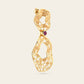 Cracked Earth Dangle Earrings with Purple Garnets in 18k Yellow Gold