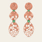 Extended Cracked Earth Dangle Earrings with Tsavorite Garnets in 18k Rose Gold