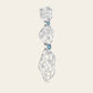 Extended Cracked Earth Dangle Earrings with Blue Zircons in 18k White Gold