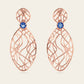 Cascade Dangle Earrings with Blue Sapphires in 18k Rose Gold