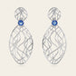 Cascade Dangle Earrings with Blue Sapphires in 18k White Gold