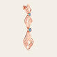 Cascade Extended Dangle Earrings with Blue Zircons in 18k Rose Gold