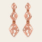 Cascade Extended Dangle Earrings with Spessartite Garnets in 18k Rose Gold