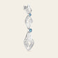 Cascade Extended Dangle Earrings with Blue Zircons in 18k White Gold