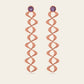 Flowing Double Cadence Earrings with Purple Garnets in 18k Rose Gold