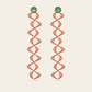Flowing Double Cadence Earrings with Tsavorite Garnets in 18k Rose Gold