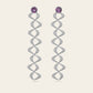 Flowing Double Cadence Earrings with Purple Garnets in 18k White Gold