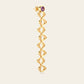 Flowing Double Cadence Earrings with Purple Garnets in 18k Yellow Gold