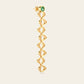 Flowing Double Cadence Earrings with Tsavorite Garnets in 18k Yellow Gold