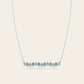 Double Cadence Necklace with Blue Zircons in 18k White Gold