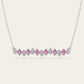 Double Cadence Necklace with Pink Sapphires in 18k White Gold