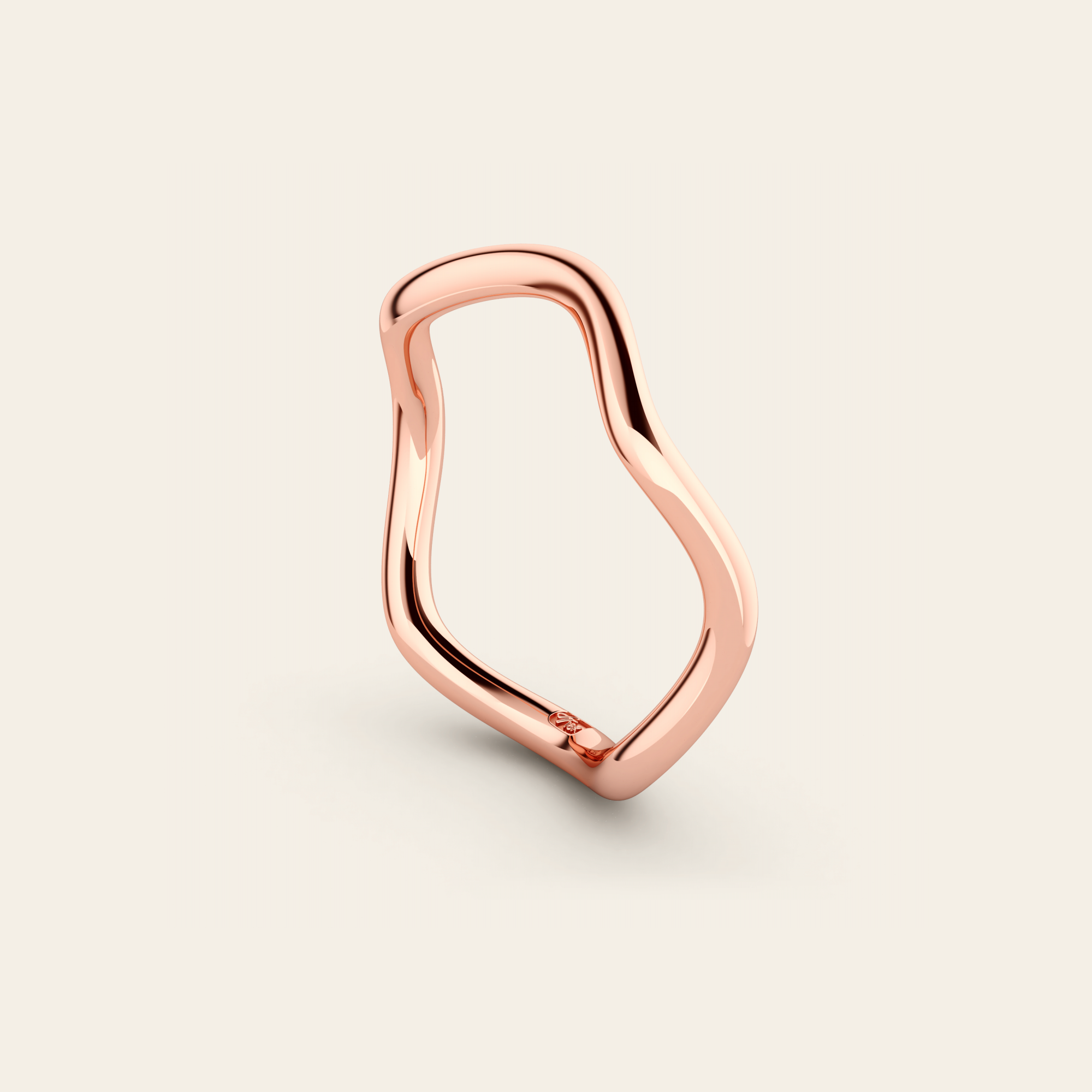 The Curve Ring in High Polished 18k Rose Gold