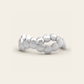 The Beaded Curve Ring in Satin Finished 18k White Gold