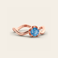 The Curve Ring with Blue Zircon in 18k Rose Gold