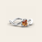 The Curve Ring with Spessartite Garnet in 18k White Gold